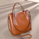 By Queen Δερμάτινη Γυναικεία Τσάντα Shopper Ταμπά - Image 6