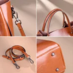 By Queen Δερμάτινη Γυναικεία Τσάντα Shopper Ταμπά - Image 5