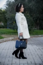 By Queen Γυναικεία Τσάντα Tote Με Κεντητό Λουλούδι Μπλε - Image 4