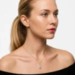 By Queen Luxury Jewelry Χρυσό Κολιέ 14Κ Με Pear Cut Μοϊσανίτη - Image 7