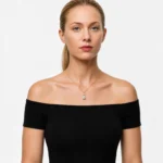 By Queen Luxury Jewelry Χρυσό Κολιέ 14Κ Με Pear Cut Μοϊσανίτη - Image 5