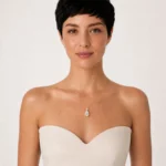 By Queen Luxury Jewelry Χρυσό Κολιέ 14Κ Με Pear Cut Μοϊσανίτη - Image 2