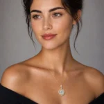 By Queen Luxury Jewelry Ασημένιο Επιχρυσωμένο Κολιέ Με Μοϊσανίτη Heart Cut