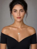 By Queen Luxury Jewelry Ασημένιο Επιχρυσωμένο Κολιέ Με Μοϊσανίτη Heart Cut - Image 2