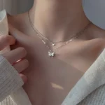 By Queen Διπλό Γυναικείο Κολιέ Butterfly Ασημένιο με Zircon - Image 15