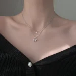 By Queen Διπλό Γυναικείο Κολιέ Butterfly Ασημένιο με Zircon - Image 16