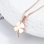 By Queen Kολιέ Silver 925 Τριφύλλι Pink Gold - Image 7