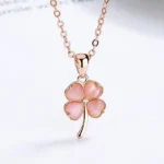 By Queen Kολιέ Silver 925 Τριφύλλι Pink Gold - Image 5