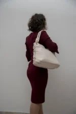 By Queen Γυναικεία Τσάντα Shopper Μπεζ - Image 6