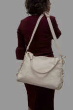By Queen Γυναικεία Τσάντα Shopper Μπεζ - Image 7