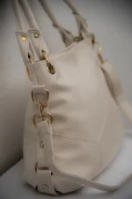 By Queen Γυναικεία Τσάντα Shopper Μπεζ - Image 13
