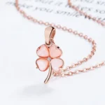 By Queen Kολιέ Silver 925 Τριφύλλι Pink Gold - Image 6