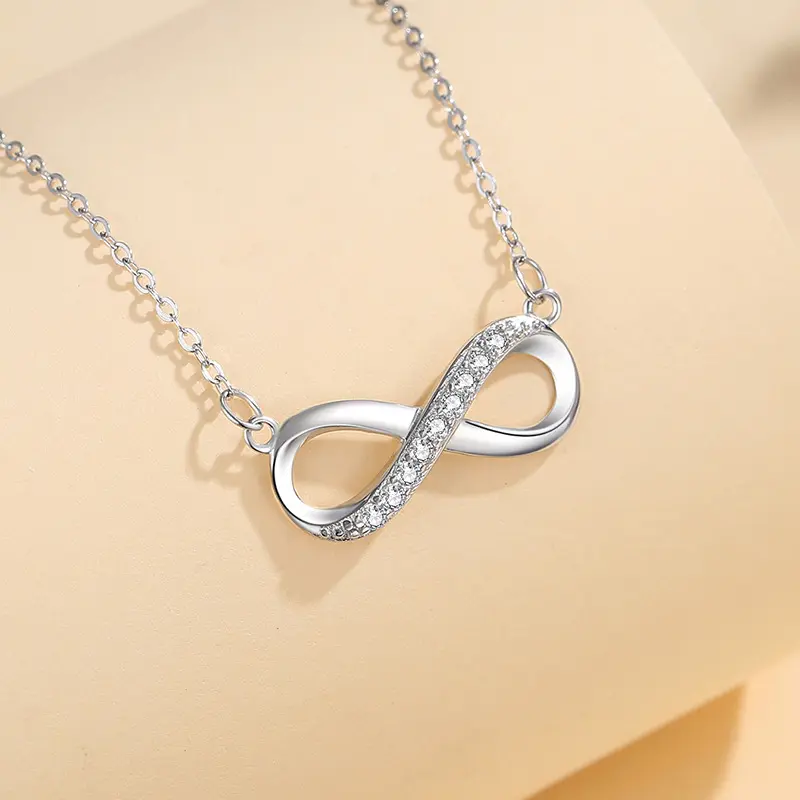 Infinity Symbol (45) By Queen Κολιέ το Σύμβολο του Άπειρου Ασημένιο με Zircon - Image 1