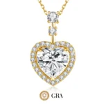 By Queen Luxury Jewelry Ασημένιο Επιχρυσωμένο Κολιέ Με Μοϊσανίτη Heart Cut - Image 7