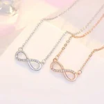 By Queen Κολιέ με το Σύμβολο του Άπειρου Pink Gold με Zircon - Image 7