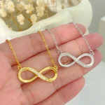 By Queen Κολιέ το Σύμβολο του Άπειρου Gold με Zircon - Image 3