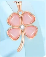 By Queen Kολιέ Silver 925 Τριφύλλι Pink Gold - Image 3