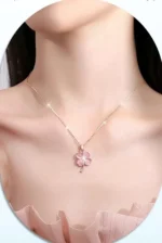 By Queen Kολιέ Silver 925 Τριφύλλι Pink Gold - Image 2