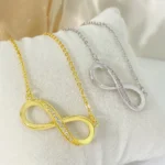 By Queen Κολιέ το Σύμβολο του Άπειρου Gold με Zircon - Image 6