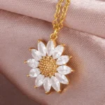 By Queen Κολιέ Ηλίανθος Ασήμι 925 και Zircon Επιχρυσωμένο - Image 5