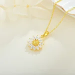By Queen Κολιέ Ηλίανθος Ασήμι 925 και Zircon Επιχρυσωμένο - Image 10