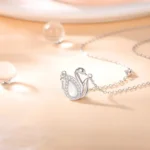 By Queen Jewelry Set Swan Pearl And  Zircon Silver - Image 3