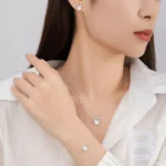 By Queen Jewelry Set Swan Pearl And  Zircon Silver - Image 2