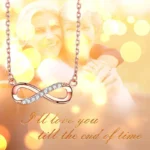 By Queen Κολιέ με το Σύμβολο του Άπειρου Pink Gold με Zircon - Image 10