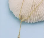 By Queen Κολιέ Butterfly Gold με Μαργαριτάρι και Zircon - Image 12