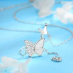 By Queen Κολιέ Butterfly Silver 925 με Φίλντισι και Zircon - Image 4
