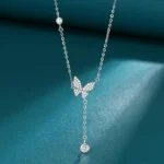 By Queen Κολιέ Butterfly Silver με Μαργαριτάρι και Zircon