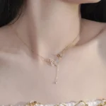By Queen Κολιέ Butterfly Gold 925 με Φίλντισι και Zircon - Image 7