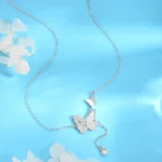 By Queen Κολιέ Butterfly Silver 925 με Φίλντισι και Zircon - Image 6
