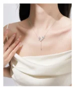By Queen Κολιέ Butterfly Silver 925 με Φίλντισι και Zircon - Image 3