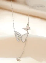 By Queen Κολιέ Butterfly Silver 925 με Φίλντισι και Zircon - Image 8
