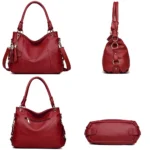 By Queen Γυναικεία Τσάντα Shopper Κόκκινη - Image 11