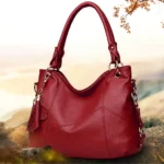 By Queen Γυναικεία Τσάντα Shopper Κόκκινη