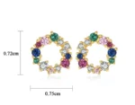 By Queen Ασημένια Καρφωτά Σκουλαρίκια Κύκλος Gold Plated Με Zircon - Image 7