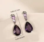 By Queen Σκουλαρίκια S925 Teardrop Amethyst - Image 6