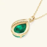 By Queen Elegant & Timeless Ασημένιο Κολιέ Με Σμαράγδι Εργαστηρίου - Image 5