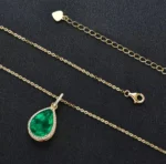 By Queen Elegant & Timeless Ασημένιο Κολιέ Με Σμαράγδι Εργαστηρίου - Image 7