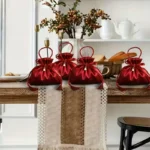 By Queen Luxury Gift Pouch Red Pearl Σατέν Πουγκί - Image 9