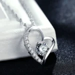 By Queen Κολιέ Καρδιά Με Ζιργκόν Silver - Image 9