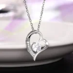 By Queen Κολιέ Καρδιά Με Ζιργκόν Silver - Image 3