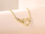 By Queen Κολιέ Gold Infinity Heart Καρδιά Και Άπειρο - Image 5