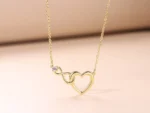 By Queen Κολιέ Gold Infinity Heart Καρδιά Και Άπειρο
