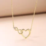 By Queen Κολιέ Gold Infinity Heart Καρδιά Και Άπειρο