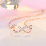 By Queen Κολιέ με το Σύμβολο του Άπειρου Pink Gold με Zircon - Image 5