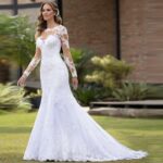 By Queen Νυφικό Με Δαντέλα Και Μακριά Μανίκια Elegant Bridal Gown