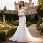 By Queen Νυφικό Με Δαντέλα Και Μακριά Μανίκια Elegant Bridal Gown - Image 14